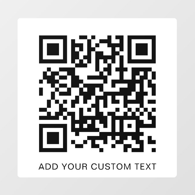 Autocollant Pour Fenêtre QR Code moderne blanc élégant Scannable (Feuille)