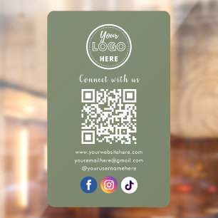Autocollant Pour Fenêtre QR Code Se Connecter Aux Médias Sociaux Américains