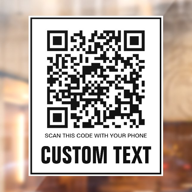 Autocollant Pour Fenêtre QR-Code und benutzerdefinierte Textprüfung dieses  (Feuille 2)
