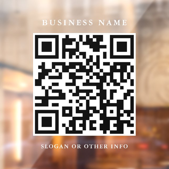 Autocollant Pour Fenêtre QR Code Website Link White Script Simple Business (Feuille 2)