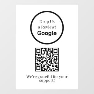 Autocollant Pour Fenêtre QR personnalisé Enseigne d'affichage des avis Go