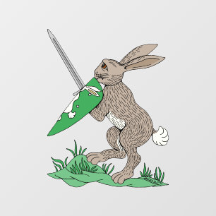 Autocollant Pour Fenêtre Rabbit de guerrier médiéval