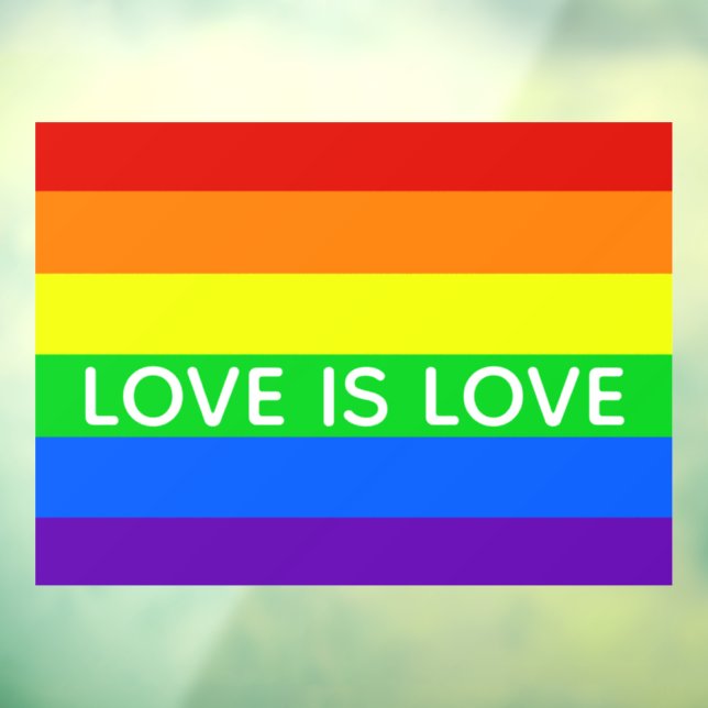 Autocollant Pour Fenêtre Rainbow Love is Love Gay pride (Feuille 3)