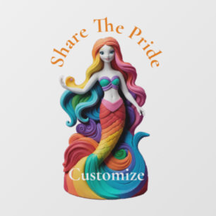 Autocollant Pour Fenêtre Rainbow Pride Sirène Thunder_Cove