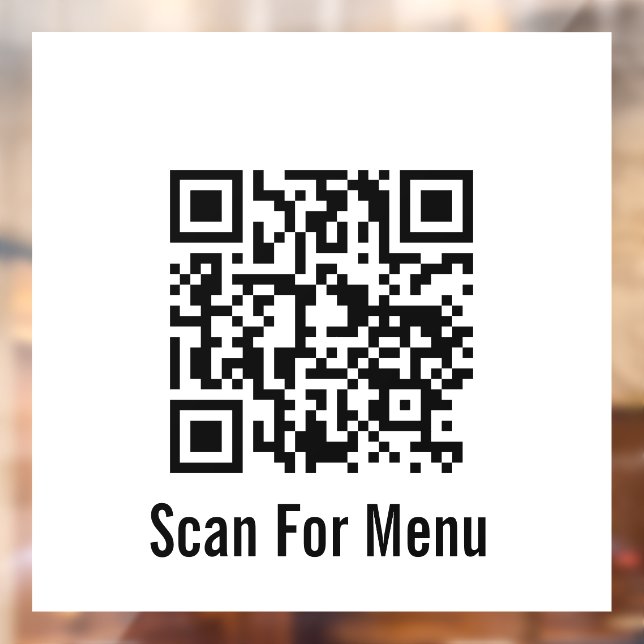Autocollant Pour Fenêtre Rechercher le code QR noir et blanc du menu (Feuille 2)