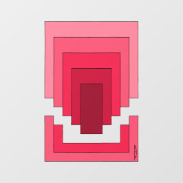 Autocollant Pour Fenêtre Rectangle Abstrait en rouge