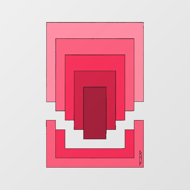 Autocollant Pour Fenêtre Rectangle Abstrait en rouge (Feuille)