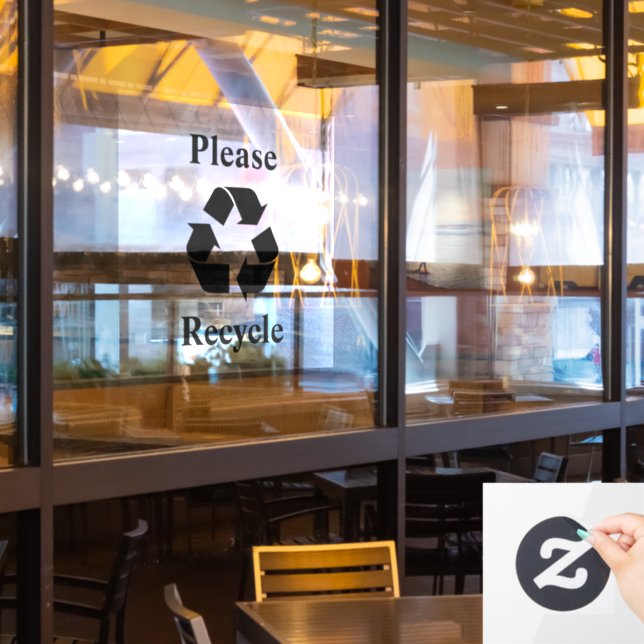 Autocollant Pour Fenêtre Recycler avec symbole de recyclage (Fenêtre du restaurant)