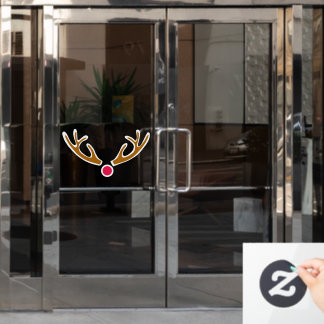Autocollant Pour Fenêtre Red Nose Reindeer