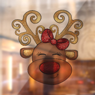 Autocollant Pour Fenêtre Reindeer Signalisation de Noël vitrine de l'atelie