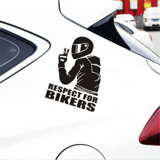 Autocollant Pour Fenêtre Respectez l'autocollant 3D de motocyclette | Black