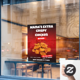 Autocollant Pour Fenêtre Restaurant à aile de poulet Personnaliser Grand av