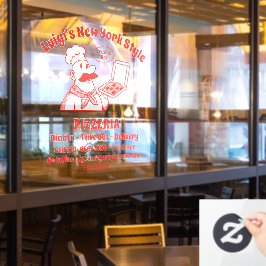 Autocollant Pour Fenêtre Restaurant Pizza Personnaliser devant