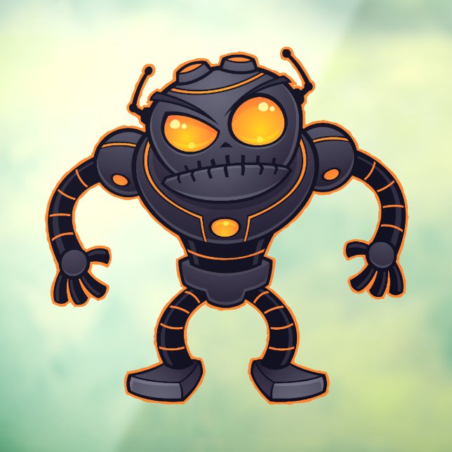 Autocollant Pour Fenêtre Robot en colère (Feuille 3)