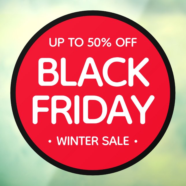 Autocollant Pour Fenêtre Round Black Friday Simple Professional Modern Vent (Feuille 3)