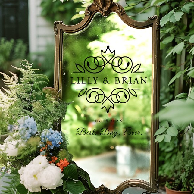 Autocollant Pour Fenêtre Royal, Elegant, "Best Day-Ever" Mariage (Créateur téléchargé)