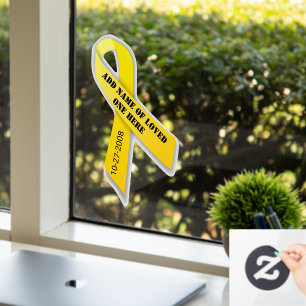 Autocollant Pour Fenêtre Ruban jaune commémoratif personnalisé 