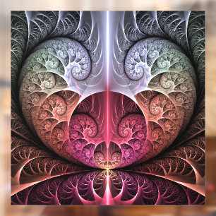 Autocollant Pour Fenêtre Rythme cardiaque, art fractal de fantaisie surréal