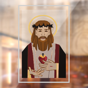 Autocollant Pour Fenêtre Sacré Coeur de Jésus