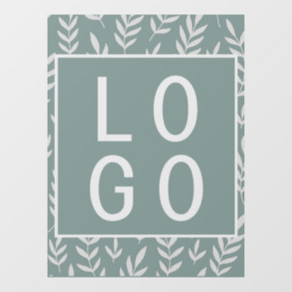 AUTOCOLLANT POUR FENÊTRE SAGE VERT MOTIF FEUILLES  LOGO MODÈLE