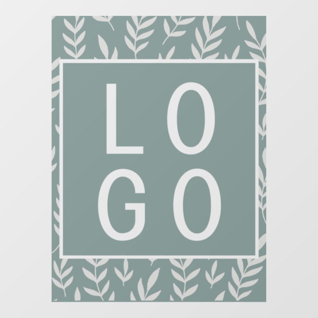 AUTOCOLLANT POUR FENÊTRE SAGE VERT MOTIF FEUILLES  LOGO MODÈLE (Feuille)
