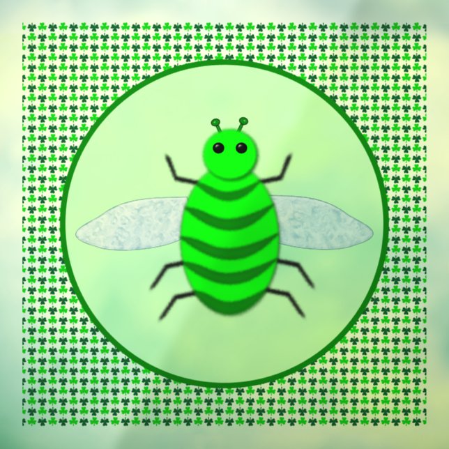 Autocollant Pour Fenêtre Saint Patricks Day Bee et Shamrocks (Feuille 3)