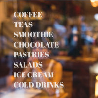 Salades de café thé Vinyles de fenêtre Transparent