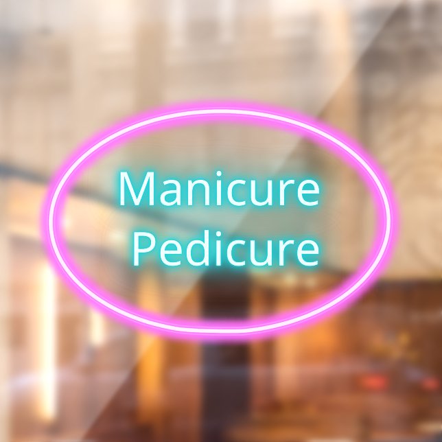 Autocollant Pour Fenêtre Salon à ongles Manucures pédicures bleu rose (Feuille 2)