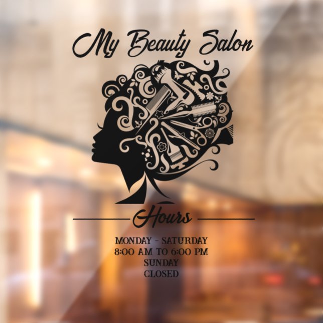 Autocollant Pour Fenêtre Salon de Beauté (Feuille 2)