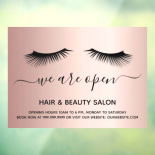 Autocollant Pour Fenêtre Salon de beauté cils rose gold