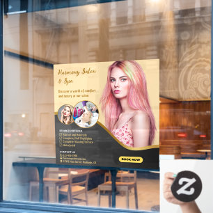 Autocollant Pour Fenêtre Salon de coiffure personnalisé Spa Coupe Teinture 