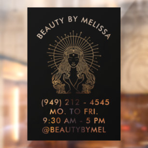 Autocollant Pour Fenêtre Salon de Maquillage Coiffure Ongles Tarot Céleste 