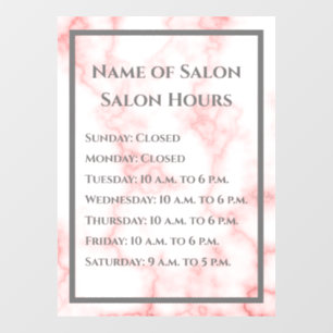 Autocollant Pour Fenêtre Salon Heures Faux Marbre rose Modèle d'affaires