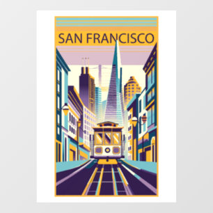 Autocollant Pour Fenêtre San Francisco California Art Déco