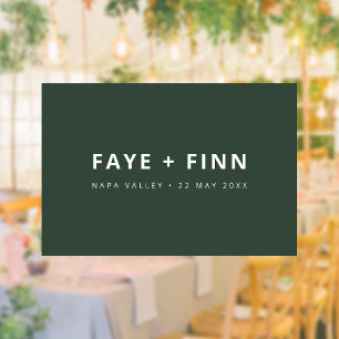 Autocollant Pour Fenêtre Scandi moderne   Mariage minimal vert forestier