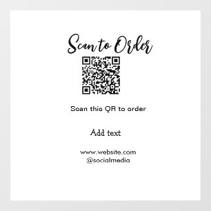 Autocollant Pour Fenêtre Scannez pour commander scannez le code QR ajoutez