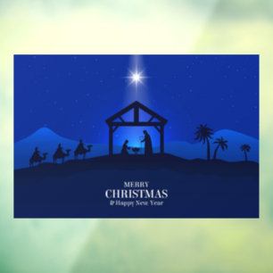Autocollant Pour Fenêtre Scène de la Nativité de Noël