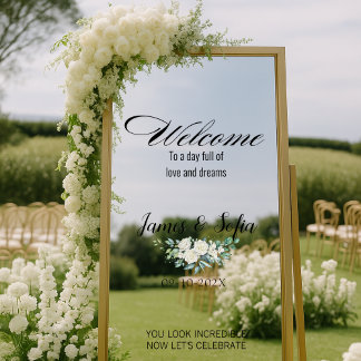 Autocollant Pour Fenêtre Selfie Miroir Mariage Accueil Réception Florale