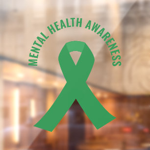 Autocollant Pour Fenêtre Sensibilisation à la santé mentale Ribbon vert