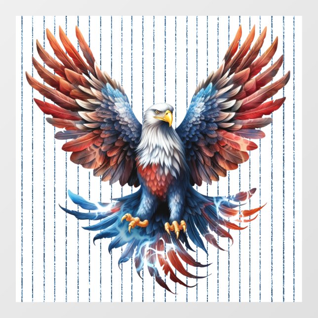 Autocollant Pour Fenêtre Serrure de fenêtre d'aigle patriotique (Feuille)