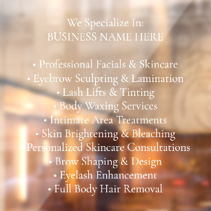 Autocollant Pour Fenêtre Services de Beauté Professionnels