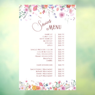Autocollant Pour Fenêtre Services de fleurs sauvages fraîches Menu