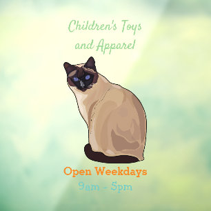 Autocollant Pour Fenêtre Siamese cat cartoon