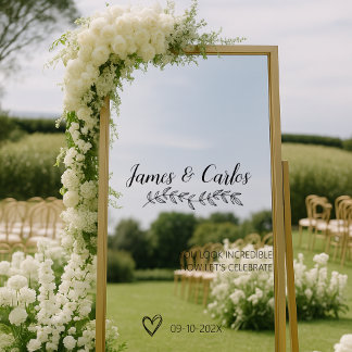 Autocollant Pour Fenêtre Signal d'accueil du Mariage miroir
