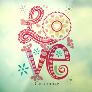 Autocollant Pour Fenêtre Signe d'amour hippie groovy Thunder_Cove