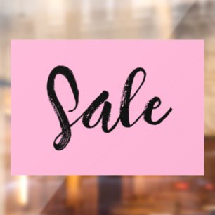 Autocollant Pour Fenêtre Signe de vente de fenêtre rose, Signe de vente de 