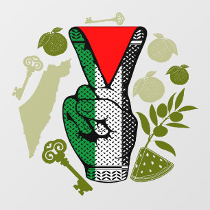 Autocollant Pour Fenêtre Signe de victoire à la main Résistance Symbole du 