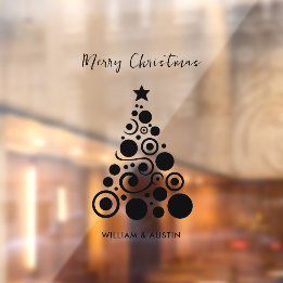 Autocollant Pour Fenêtre Simple Bureau de Noël Joyeux Noël Noir