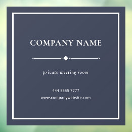 Autocollant Pour Fenêtre Simple Business Office Nom blanc sur gris
