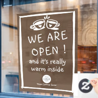 Simple grand café signe avec logo